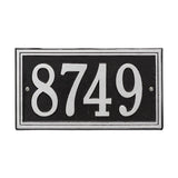 Whitehall Double Line Standard Wall 1-Line Personalized Address Plaque - Black/Silver