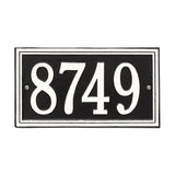 Whitehall Double Line Standard Wall 1-Line Personalized Address Plaque - Black/White