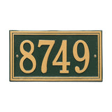 Whitehall Double Line Standard Wall 1-Line Personalized Address Plaque - Green/Gold