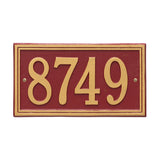 Whitehall Double Line Standard Wall 1-Line Personalized Address Plaque - Red/Gold