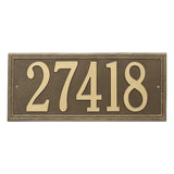 Whitehall Double Line Estate Wall 1-Line Personalized Address Plaque - Antique Brass