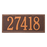 Whitehall Double Line Estate Wall 1-Line Personalized Address Plaque - Antique Copper