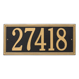 Whitehall Double Line Estate Wall 1-Line Personalized Address Plaque - Black/Gold