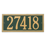 Whitehall Double Line Estate Wall 1-Line Personalized Address Plaque - Green/Gold