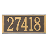 Whitehall Double Line Estate Wall 1-Line Personalized Address Plaque - Bronze/Gold