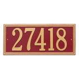 Whitehall Double Line Estate Wall 1-Line Personalized Address Plaque - Red/Gold