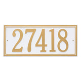 Whitehall Double Line Estate Wall 1-Line Personalized Address Plaque - White/Gold