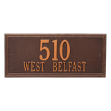 Whitehall Double Line Estate Wall 2-Line Personalized Address Plaque - Antique Copper