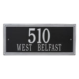 Whitehall Double Line Estate Wall 2-Line Personalized Address Plaque - Black/Silver