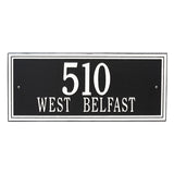 Whitehall Double Line Estate Wall 2-Line Personalized Address Plaque - Black/White
