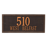 Whitehall Double Line Estate Wall 2-Line Personalized Address Plaque - Oil-Rubbed Bronze