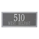 Whitehall Double Line Estate Wall 2-Line Personalized Address Plaque - Pewter/Silver