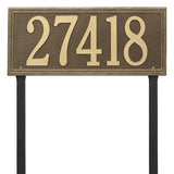 Whitehall Double Line Estate Lawn 1-Line Personalized Address Plaque - Antique Brass