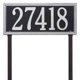 Whitehall Double Line Estate Lawn 1-Line Personalized Address Plaque - Black/Silver