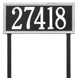 Whitehall Double Line Estate Lawn 1-Line Personalized Address Plaque - Black/White