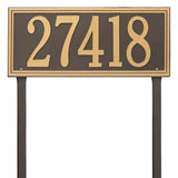 Whitehall Double Line Estate Lawn 1-Line Personalized Address Plaque - Bronze/Gold