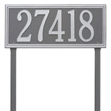 Whitehall Double Line Estate Lawn 1-Line Personalized Address Plaque - Pewter/Silver