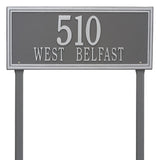Whitehall Double Line Estate Lawn 2-Line Personalized Address Plaque - Pewter/Silver