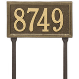 Whitehall Double Line Standard Lawn 1-Line Personalized Address Plaque - Antique Brass