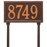 Whitehall Double Line Standard Lawn 1-Line Personalized Address Plaque - Antique Copper