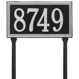 Whitehall Double Line Standard Lawn 1-Line Personalized Address Plaque - Black/Silver