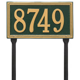 Whitehall Double Line Standard Lawn 1-Line Personalized Address Plaque - Green/Gold