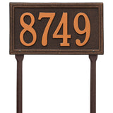Whitehall Double Line Standard Lawn 1-Line Personalized Address Plaque - Oil-Rubbed Bronze