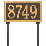 Whitehall Double Line Standard Lawn 1-Line Personalized Address Plaque - Bronze/Gold