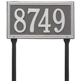 Whitehall Double Line Standard Lawn 1-Line Personalized Address Plaque - Pewter/Silver