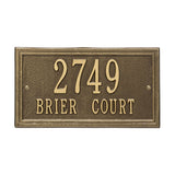 Whitehall Double Line Standard Wall 2-Line Personalized Address Plaque - Antique Brass