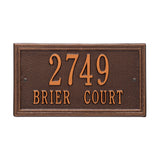 Whitehall Double Line Standard Wall 2-Line Personalized Address Plaque - Antique Copper