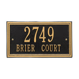 Whitehall Double Line Standard Wall 2-Line Personalized Address Plaque - Black/Gold
