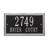 Whitehall Double Line Standard Wall 2-Line Personalized Address Plaque - Black/Silver