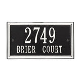 Whitehall Double Line Standard Wall 2-Line Personalized Address Plaque - Black/White