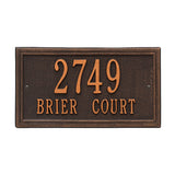 Whitehall Double Line Standard Wall 2-Line Personalized Address Plaque - Oil-Rubbed Bronze