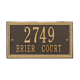 Whitehall Double Line Standard Wall 2-Line Personalized Address Plaque - Bronze/Gold
