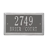 Whitehall Double Line Standard Wall 2-Line Personalized Address Plaque - Pewter/Silver