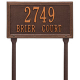 Whitehall Double Line Standard Lawn 2-Line Personalized Address Plaque - Antique Copper
