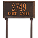 Whitehall Double Line Standard Lawn 2-Line Personalized Address Plaque - Oil-Rubbed Bronze