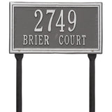 Whitehall Double Line Standard Lawn 2-Line Personalized Address Plaque - Pewter/Silver