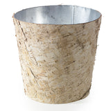 Birch with Zinc Wood Decorative Vessels By Accent Decor - Pot with Zinc 8.5" x 8"