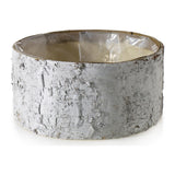 White Birch Cylinder and Wood Bowls By Accent Decor
