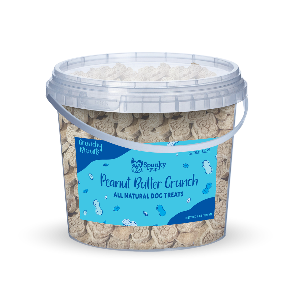 Spunky Pup Bucket of Biscuits Peanut Butter Crunch Dog Treats, 4 lb