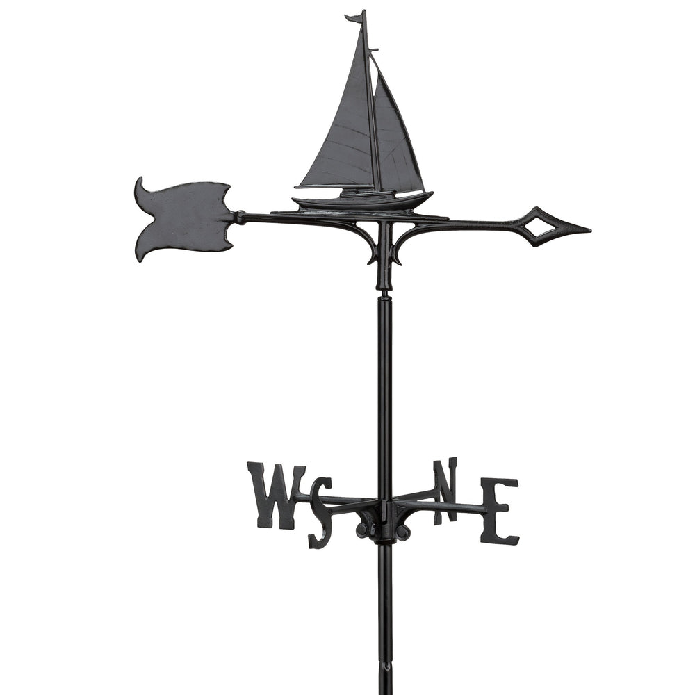 Whitehall 30" Sailboat Garden Weathervane - Black