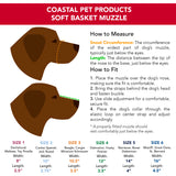 Soft Basket Dog Muzzle sizing guide