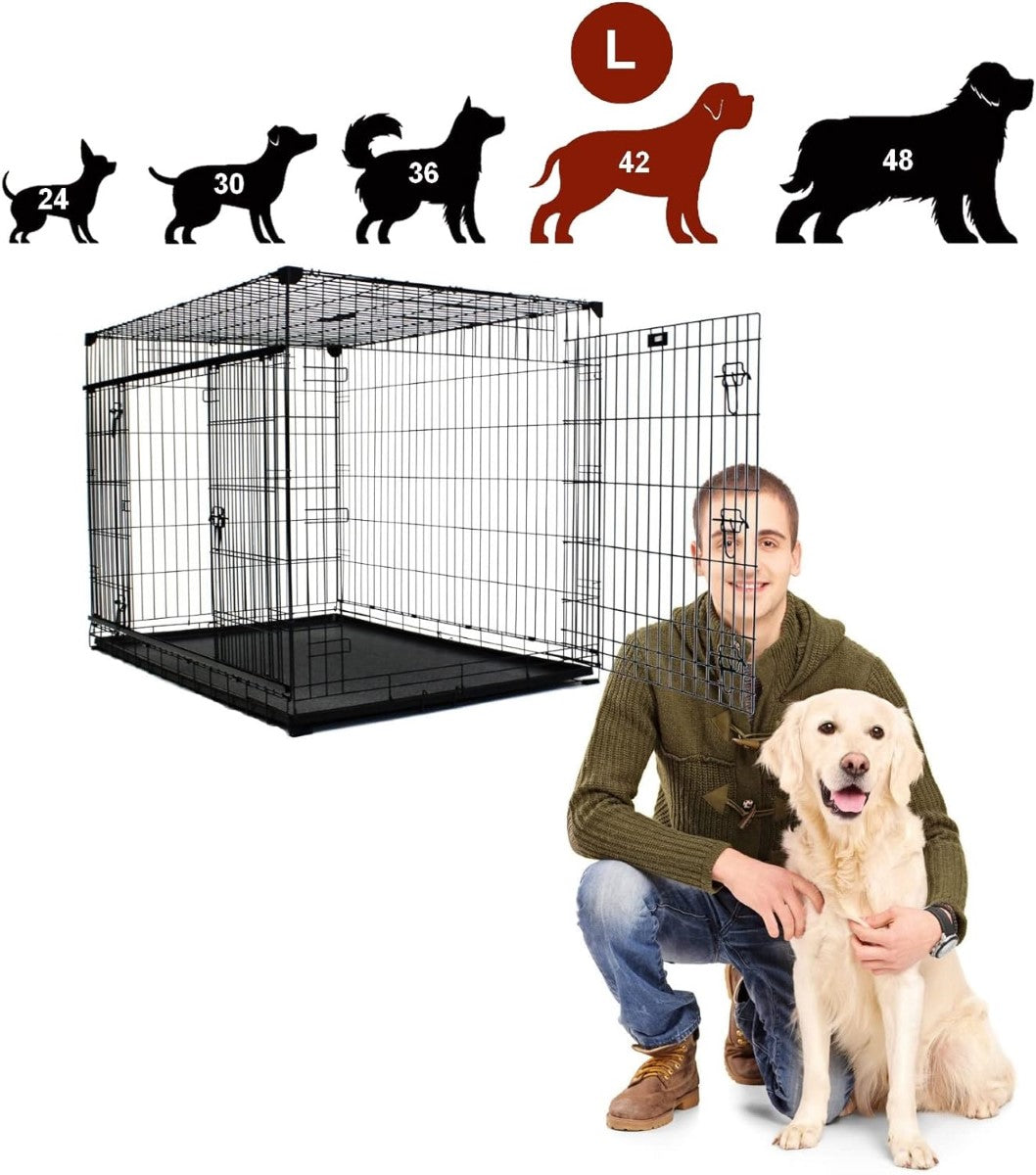 Lucky Dog™ Dwell Series™ Double-Door Crate with Glide Sliding Doors (6 sizes available)