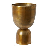 Lumos Footed Antique Gold Textured Decorative Urn By Accent Decor