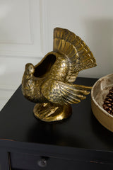 Autumn Turkey Metal Vase By Accent Decor