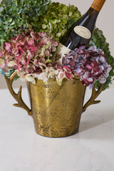 Antique Antler Decorative Bucket By Accent Decor