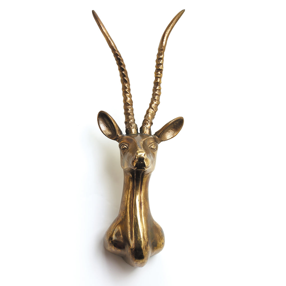 Antelope Head Sculptural Metal Decorative Accent By Accent Decor